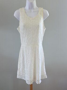 NWT Japna Cream Lace Sleeveless Mini Dress - MEDIUM